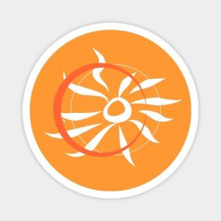 Circular sun symbol in orange tones Magnet